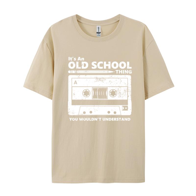 Vintage Unisex Tshirts Old School Skool Cassette Tape 2024 Discount All Cotton Top Tshirts Comfortable Soft Texture