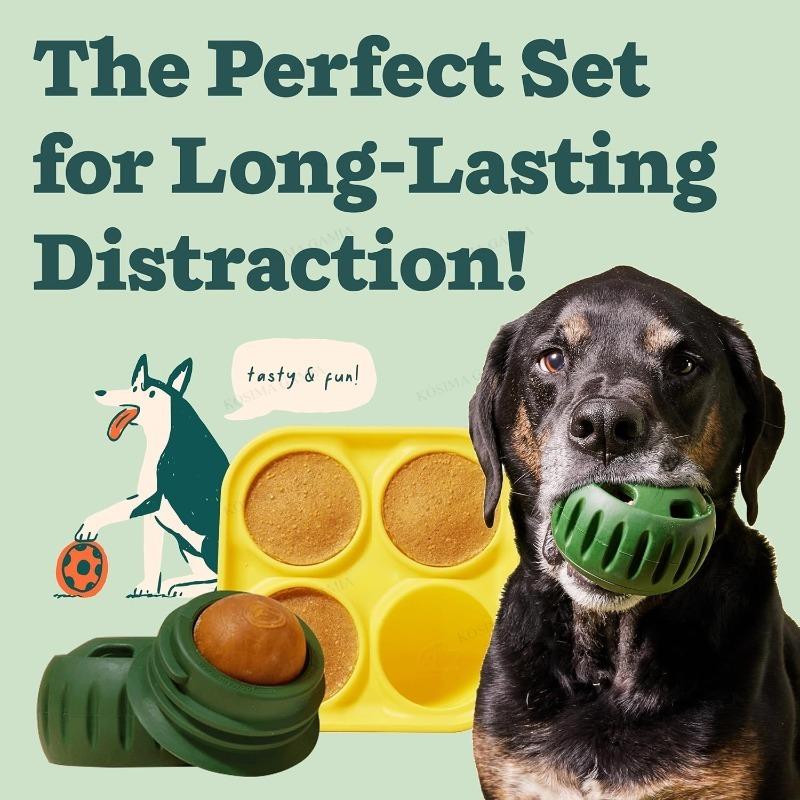 Luxury Modern Interactive Slow Feeder Treat Dispensing Dog Chew Toy Sustainable Rubber Silicone Ball for Pet Movement Training
