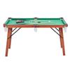 Folding Pool Table, 140cm Portable Billiards Tables, Foldable Space-Saving Entertainment Game Set Includes Ball, Cue, Rack, Chalk, Brush, Brown with