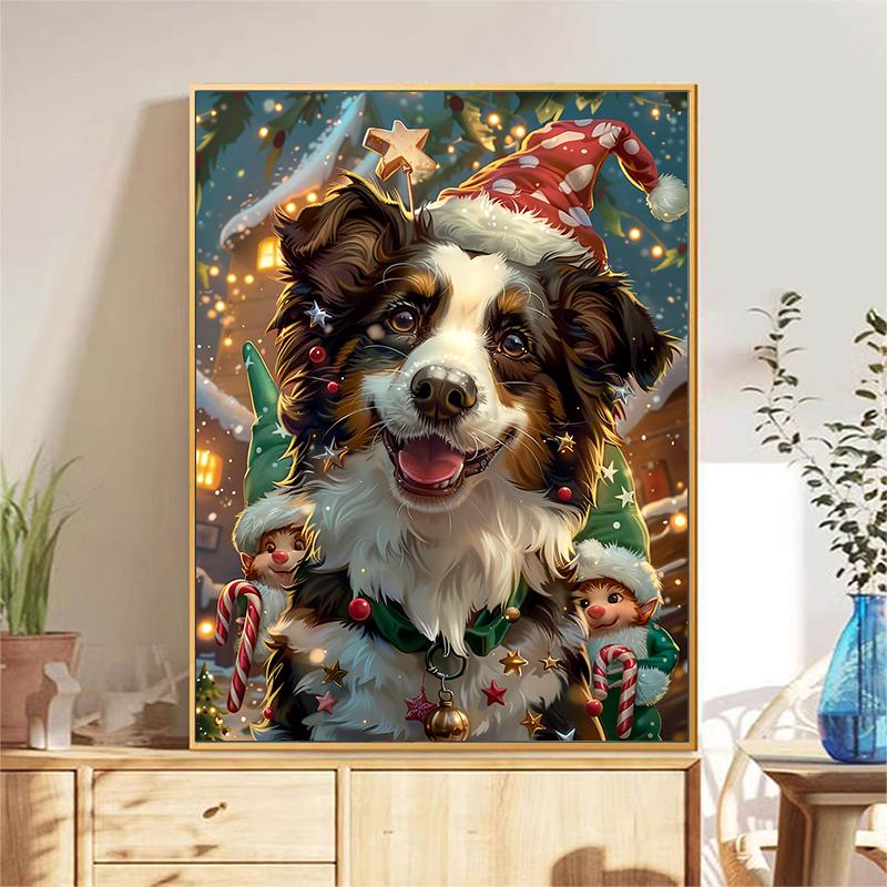 5d DIY Diamond Painting Cross Stitch Christmas Puppy Diamond Embroidery Animal Dog Mosaic Full Round Drill Home Decor