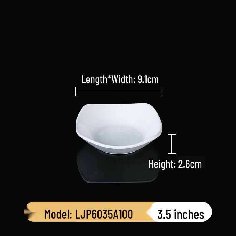 White Imitation Porcelain Three-Compartment Dipping Dish