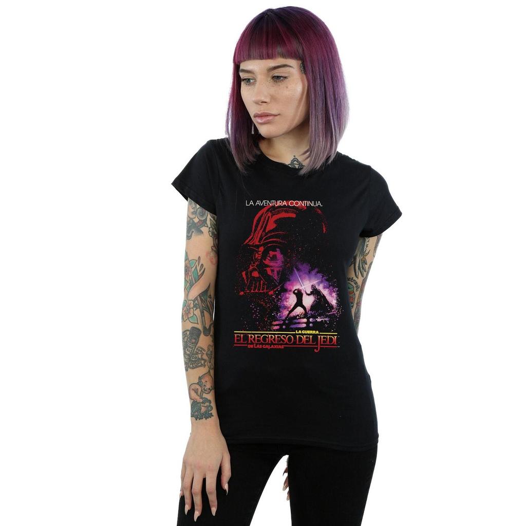STAR WARS Womens/Ladies Return Of The Jedi Spanish Poster Cotton T-Shirt
