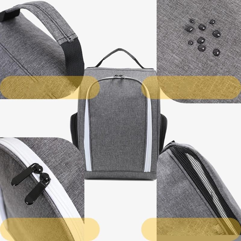 Golf Shoe Bag with Ventilation & Outside Pocket Travel Shoes Pouch Golf Shoe Carry Tote Bag Zippered Sport Shoes Bag