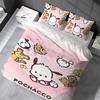 P-Pochaccos Cute Duvet Cover Set Home Style Bedding Soft Laundry Cotton Bed 3 Piece Set Student Dormitory Gift