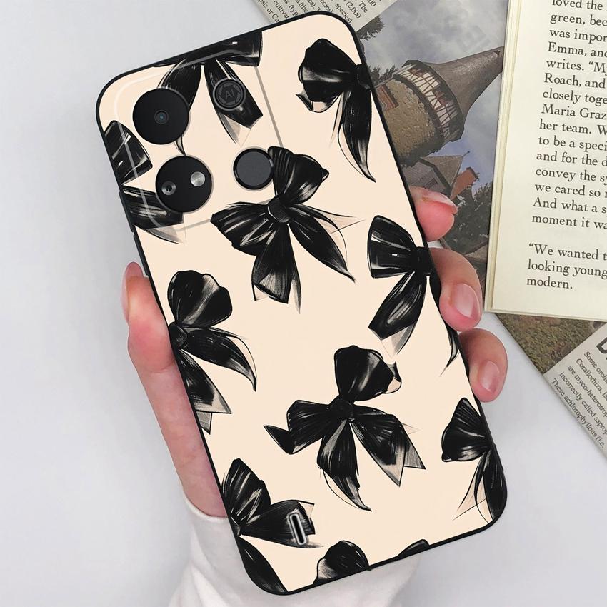For Itel A04 A05s A16 A18 A23 A25 A26 A17 A33 A56 Phone Case Pretty Bow Pattern Fashion Shell Matte Silicone Anti Drop Protective Covers For Itel Capa