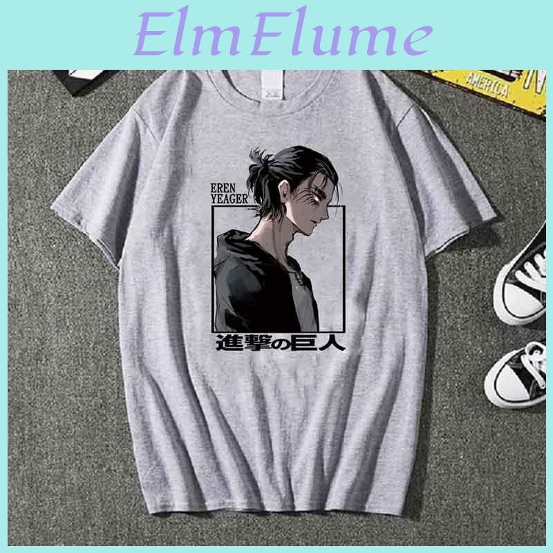 Eren Titan On Attack Yeager Anime Fashion Casual Round Neck Short Sleeve Man Woman Tshirt
