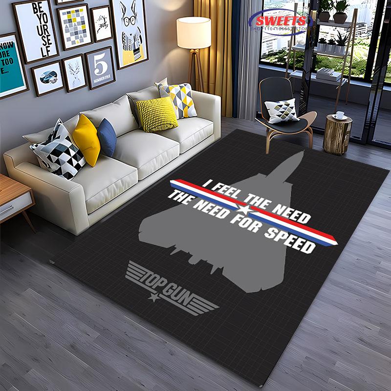 Classic Movie Carpet Top Gun Tom Cruise Rug for Home Living Room Bedroom Sofa Doormat Decor,kid Area Rug Non-slip Floor Mat Gift