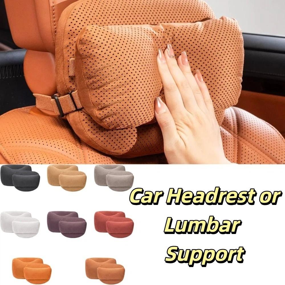 Suede Memory Cotton Seat Waist Cushion Ergonomic Support Lumbar Support Cushion  Car