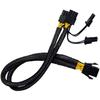 PCI Express Splitter Cable 6-pin to 2x PCI Express 6+2-pin 18 AWG Black Sleeved