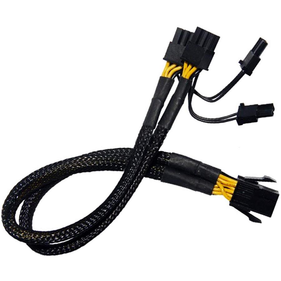 PCI Express Splitter Cable 6-pin to 2x PCI Express 6+2-pin 18 AWG Black Sleeved