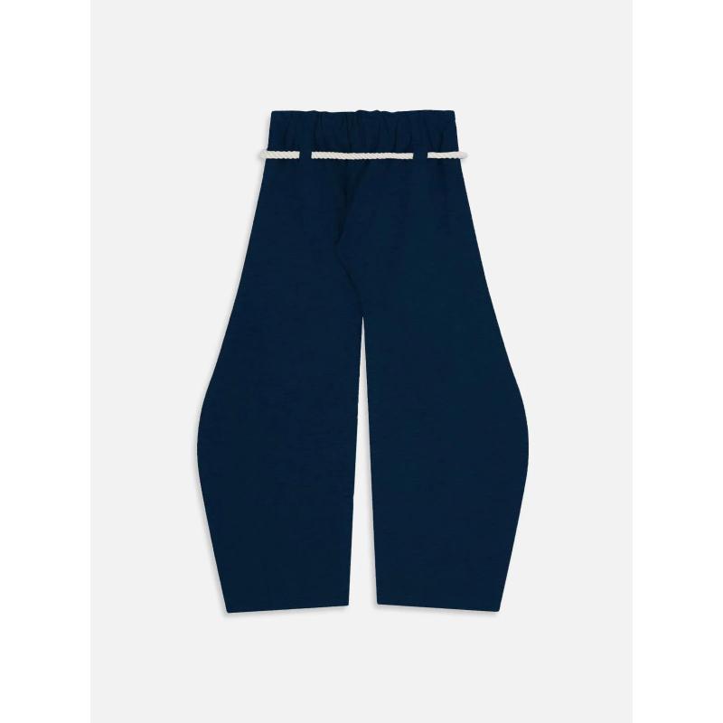Women's High Waisted Street Style Wide Leg Sweatpants Thick Braided Drawstring Loose Baggy Floor Length Casual Fashion Trousers