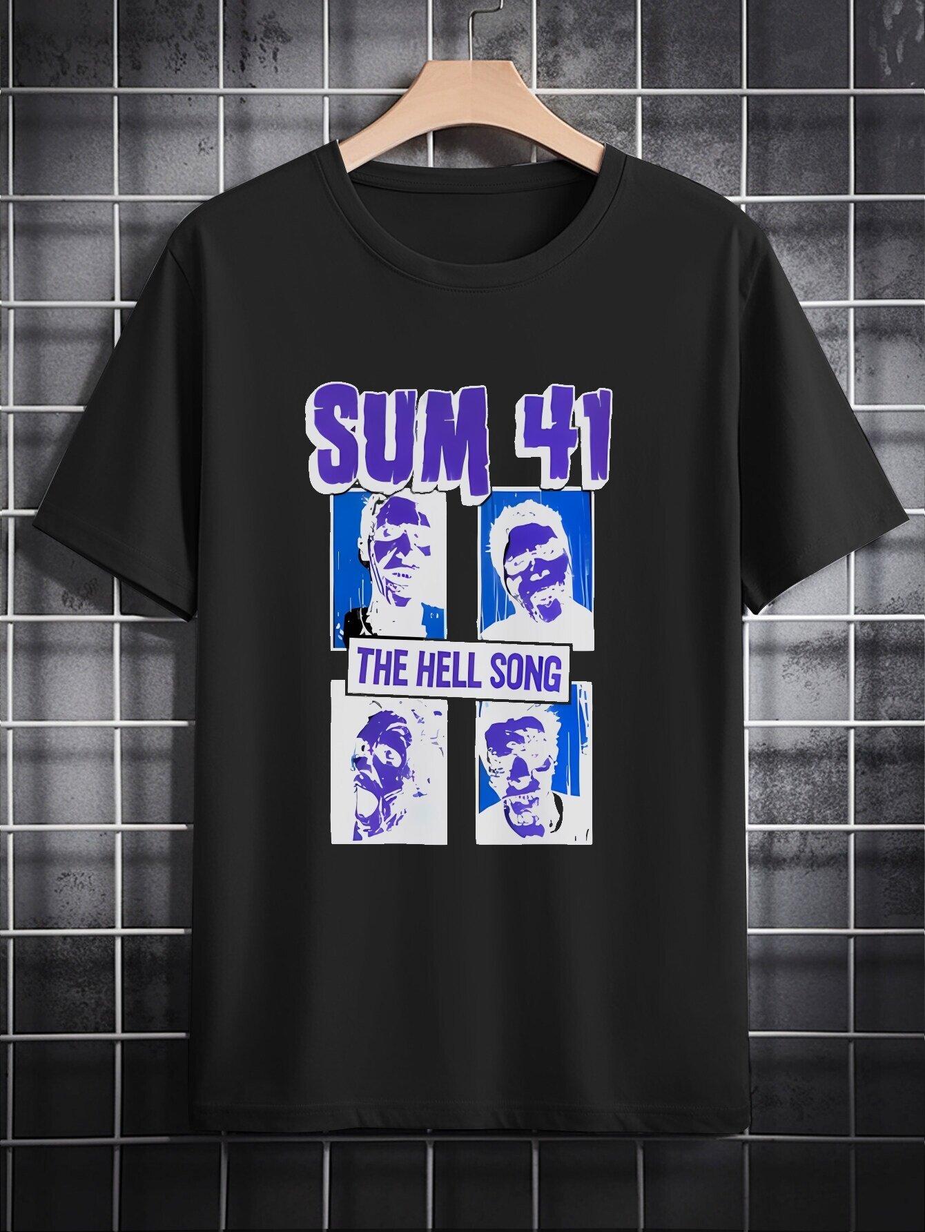

Casual Crew Neck T-shirt with SUM 41 THE HELL SONG 3D Print Design XL
