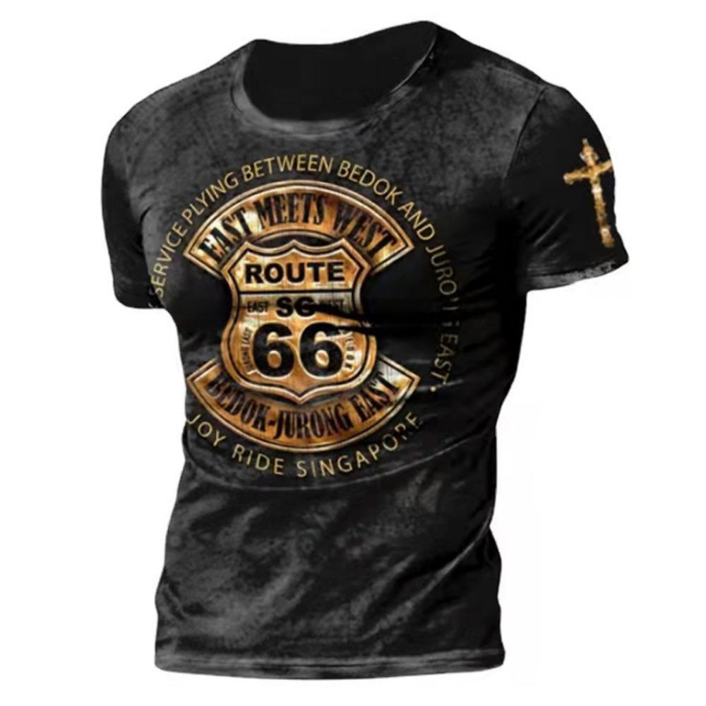 Summer Men's T Shirt 3D Printed American Top Short Sleeve Quick Dry Vintage T Shirt Men's O Neck Pullover Oversized Sportswear