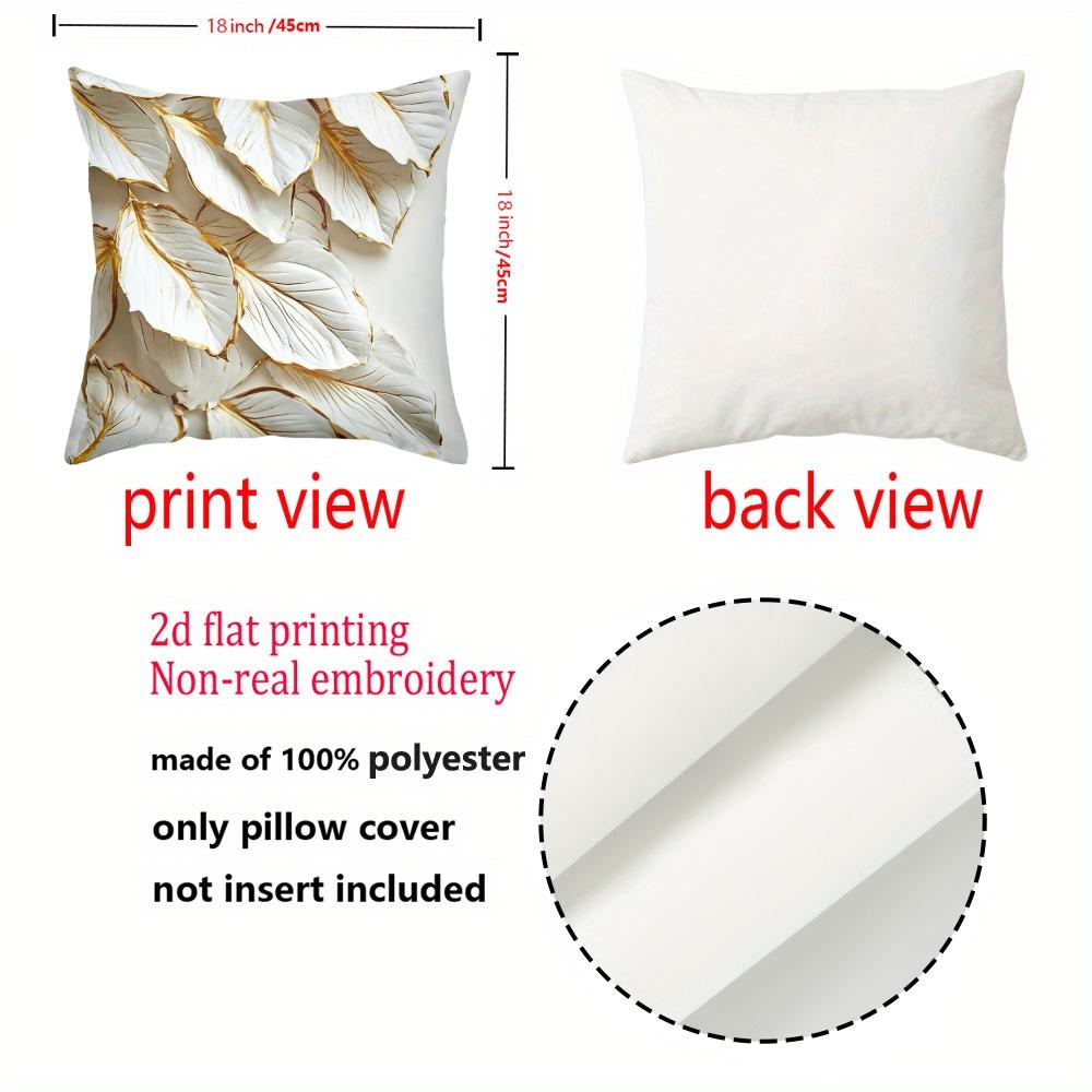 2D Flat Printed Leaf Pattern Cushion Covers for Home Decor Polyester Pillowcase, Sofa Decorative Cushion Cov Headboard Pillow