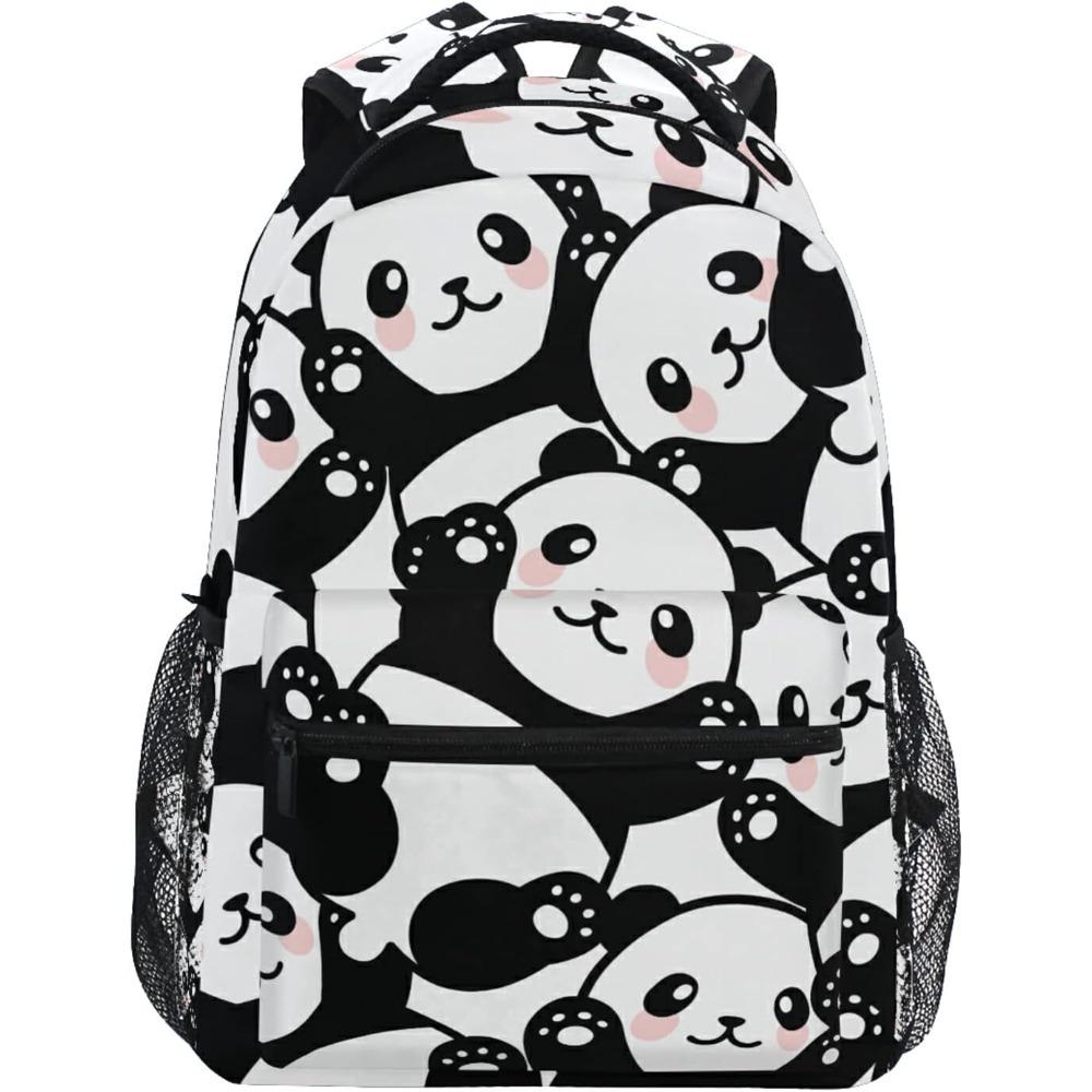 Panda Backpack For Girls Elementary School Bag Kids Bookbag Personalized Travel Daypack 3rd 4th 5th Grade Rucksack