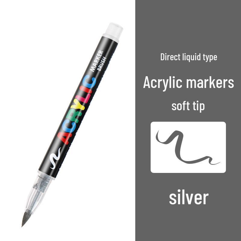 8101 Akrylové popisovače s měkkým hrotem - 12/24 barev pro studentské umění, DIY a graffiti projekty