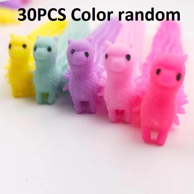 30-3PCS Funny Unicorn Pull Worm Noodle Fidget Toys Stretch String TPR Rope Anti Stress Toys String Stress Relief Autism Vent Toy