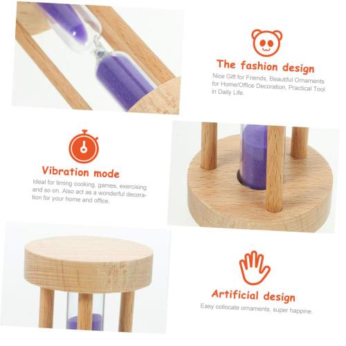 Lurrose Wooden Hourglass, Tabletop Clock, Kitchen Timer, Classroom Hourglass, 3-Minute Sand Timer, Kids Sand Timer, Office Decor, Ornament, Gift, Cook