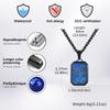 Trendy Stainless Steel Necklace for Men, Square Blue Natural Stone Pendant Necklace, Hip Hop Punk Jewelry Gifts