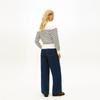 Tommy Hilfiger Elegant Commuter Metallic Buckle Mock Neck Striped Pullover Fitted Knit Sweater Women Tops WW0WW47467