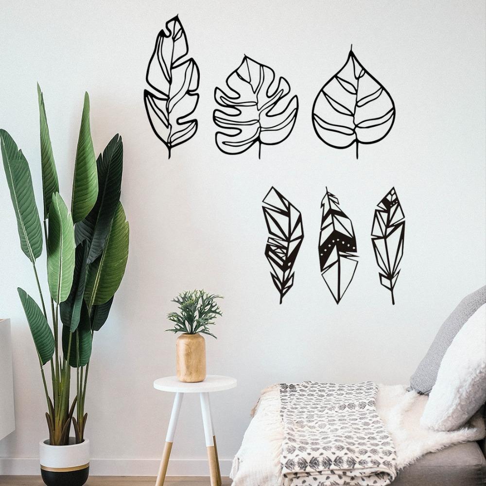 3pcs Metal Leaf Wall Pediments – Decorative Wall Art with Three Leaves. Ideal for Children's Rooms, Nurseries, and Kindergartens