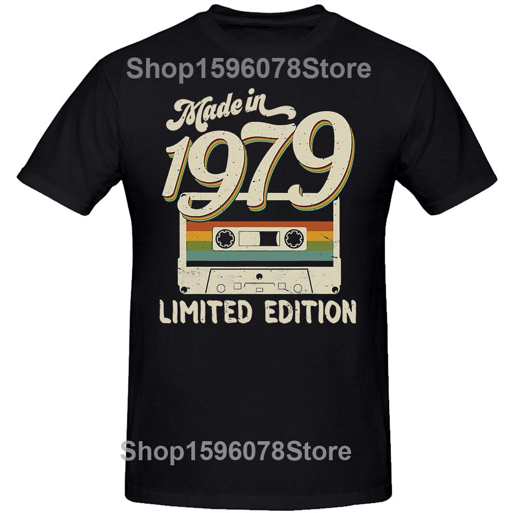 Made in 1979 Limited Edition 45th Birthday Cassette Tape T Shirts Summer Graphic Cotton Streetwear Short Sleeve T-shirt Men