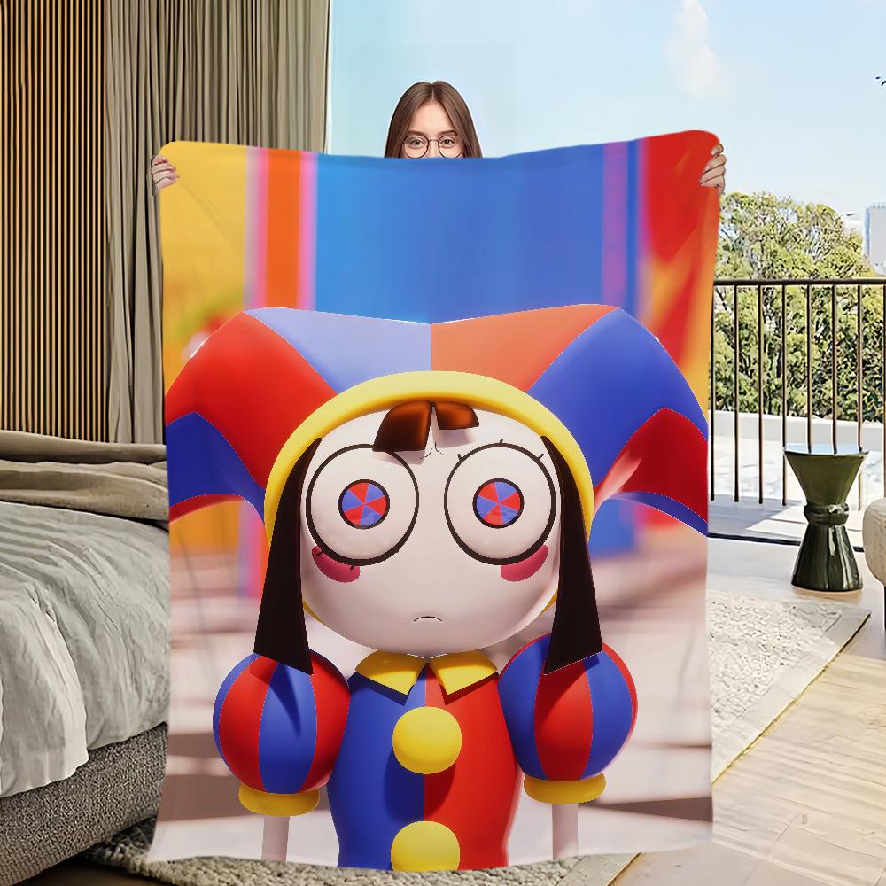 Funny Cartoon Fanart Cute D-Digital C-Circus Flannel Warm Soft Plush Blanket for Sofa Living Room Hogar Bedroom Travel Gift Home