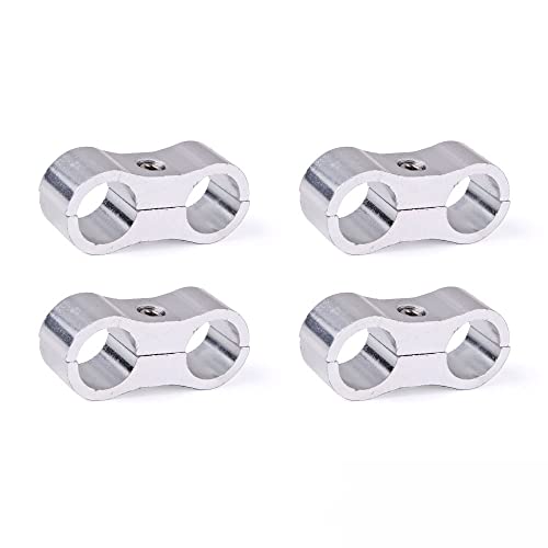 

MUGE Разделитель трубок Зажим Фитинг Разделитель шлангов Зажим для шланга Автомобильный масляный радиатор Алюминиевый сплав AN6 4 штуки Универсальный (Серебристый, AN6)