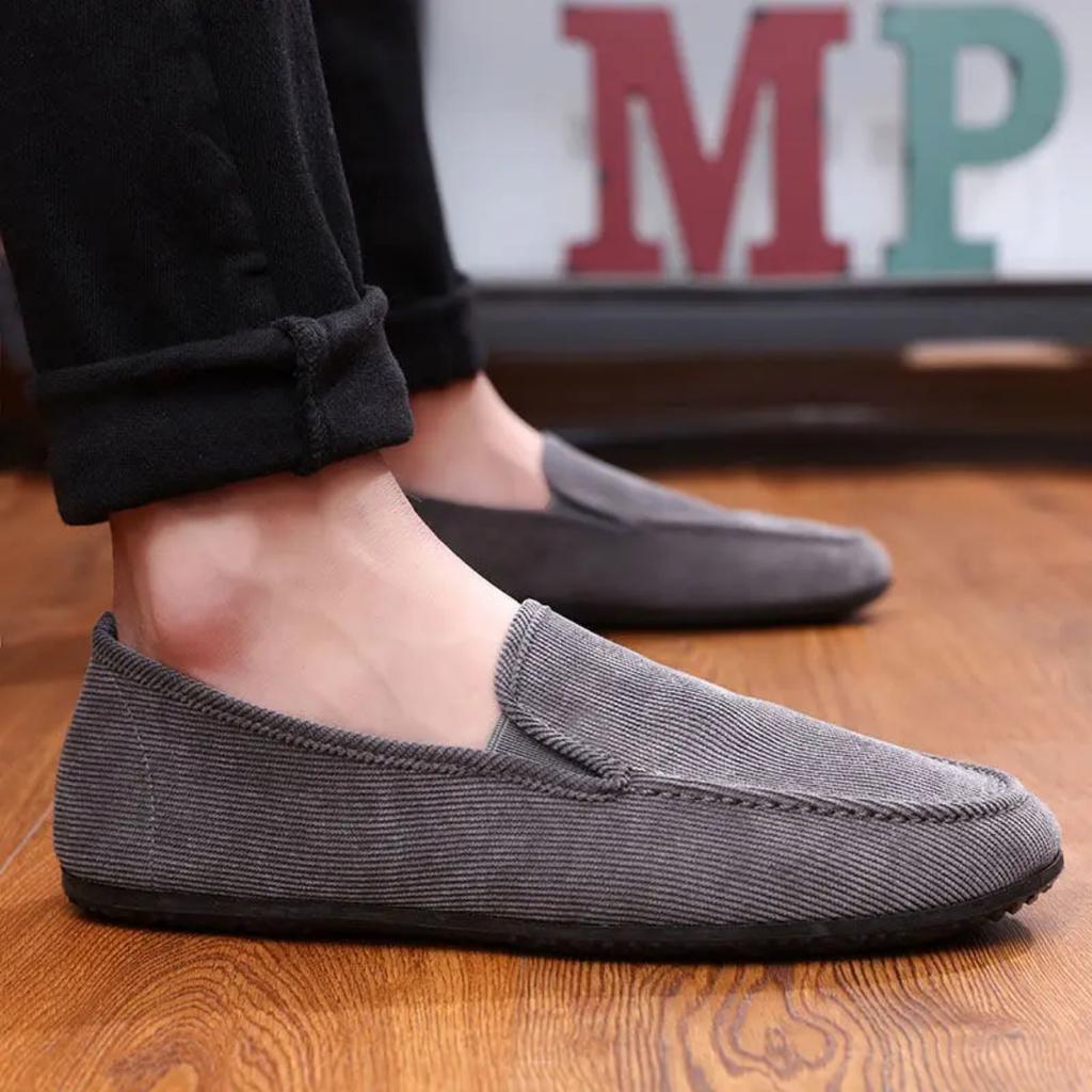 Pánské velké mokasíny, boty na ploché podpatky, látkové nazouvací boty pro muže, módní letní styl, měkké mokasíny