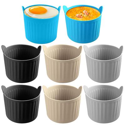 1/4pcs Air Fryer Baking Ramekins Food-Grade Silicone Mould Cups Egg Mold Bakeware Set Outdoor Tableware