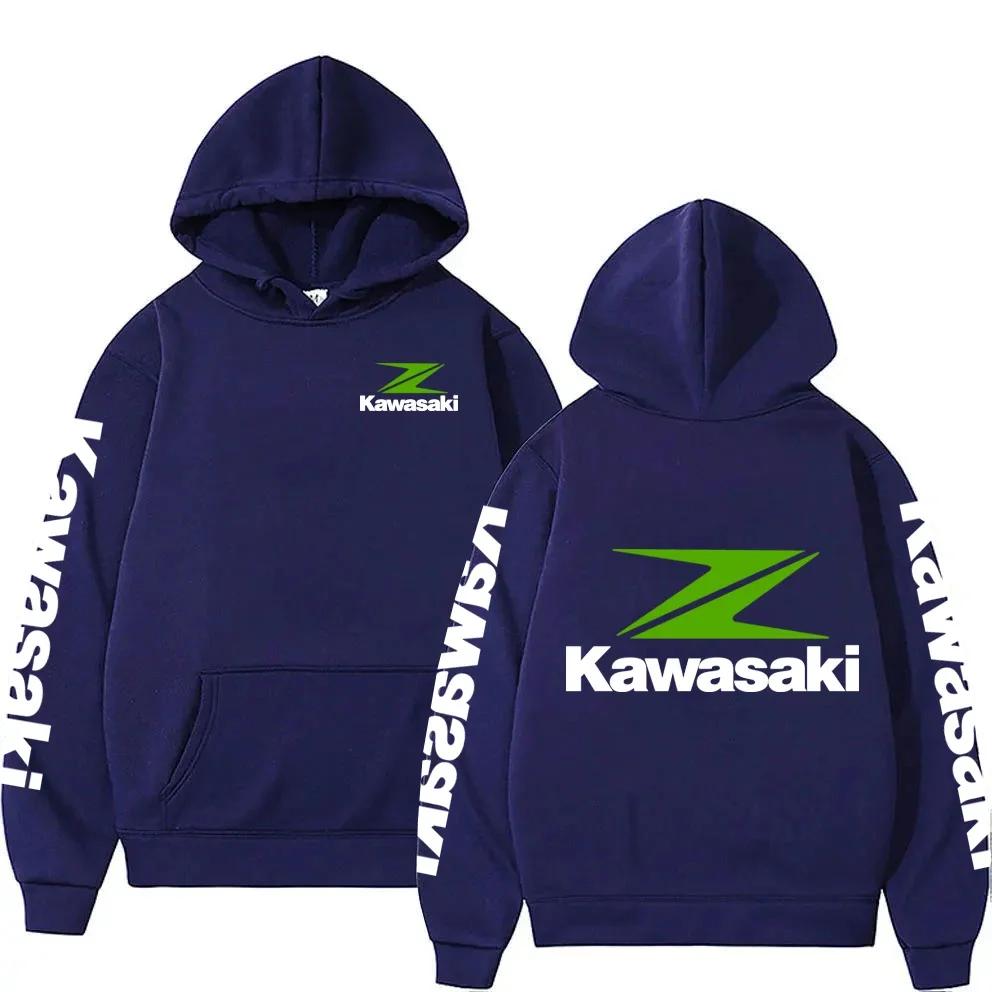 New Racing Suit, High-quality Kawasaki Logo Hooded Pullover, Fashionable Motorcyclele Uniform Rider Exquisite Stree