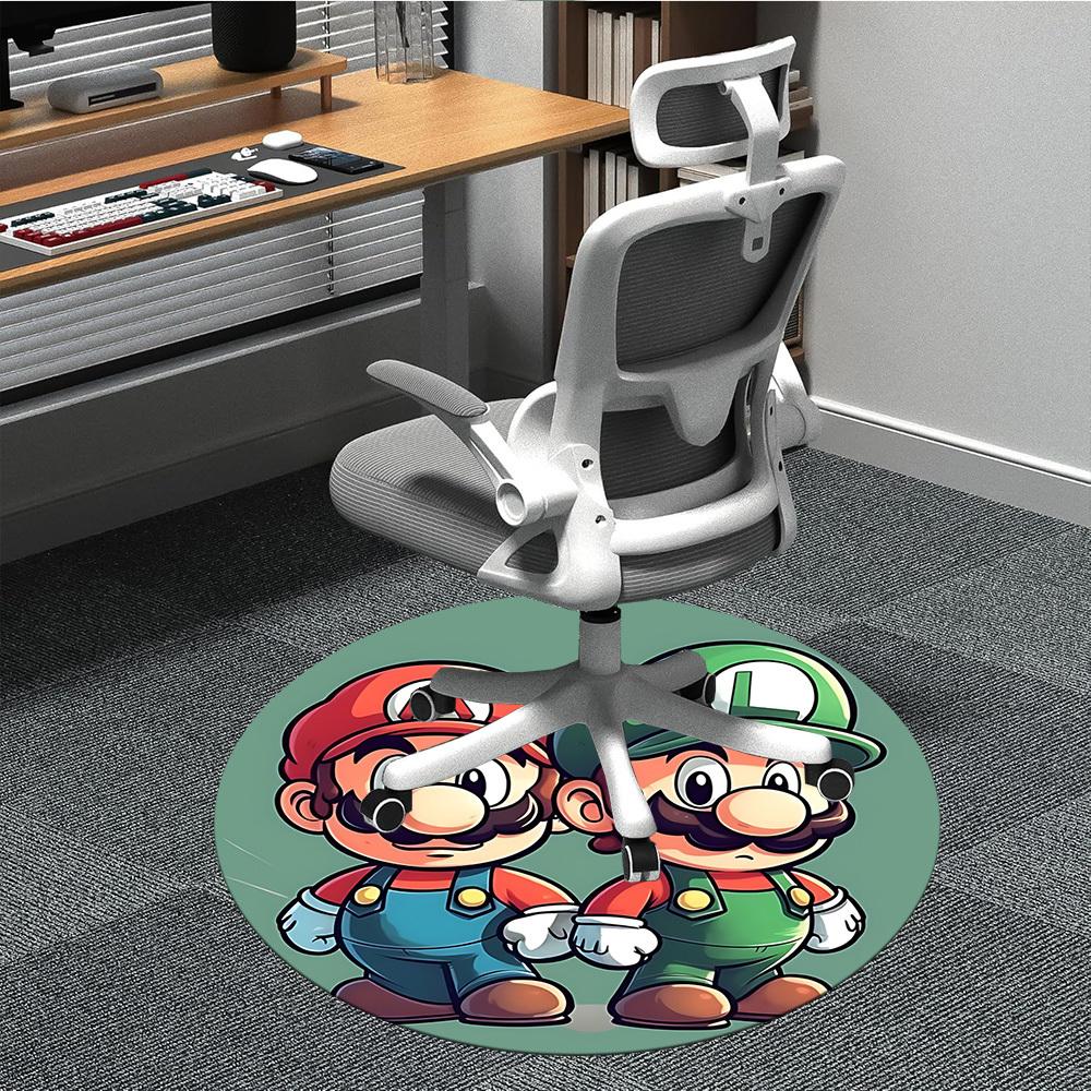 

1pc Mario Luigi Office Round Area Rug, Bedroom Living Room Home Decor, Room Deco, Offic a1016216 80cm by 80cm