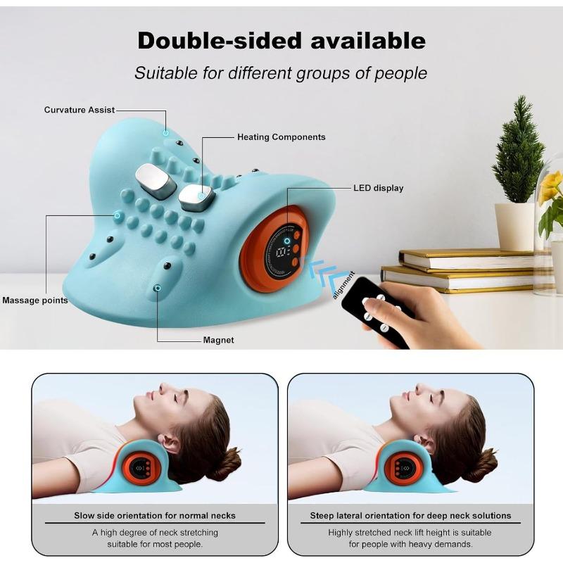 Aparat de masaj pentru gât cu căldură, Aparat de masaj 3D pentru gât, Aparat de masaj wireless pentru gât, 3 moduri și 6 niveluri de intensitate