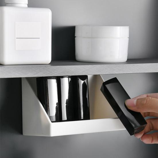 1/2/3-teiliger Aufbewahrungs-Organizer zur Wandmontage, durchsichtige Aufbewahrungsbox, stark belastbar, einfach zu installierender Organizer für Badezimmerschränke und Regale