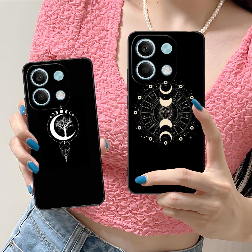 Sun Moon Mobile Cell Phone Case for Xiaomi Redmi Note 14 13 12 11 S Pro Plus 4G 5G Colorful Printing Cover Luxury Cover Pretty