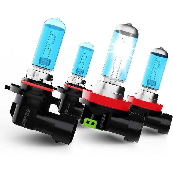 compatible with TOYOTA PRIUS 2010 2011 2012 2013 2014 2015 halogen headlight bulbs,9005/HB3/H10 High Beam + H11/H8/H9 Low Beams + h11 Fog Lights,