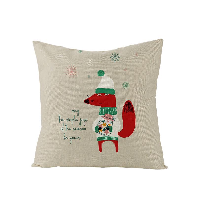 Christmas Polyester Pillow Cover Cartoon Digital Print Cushion Cover New Home Decoration Cushion Cover