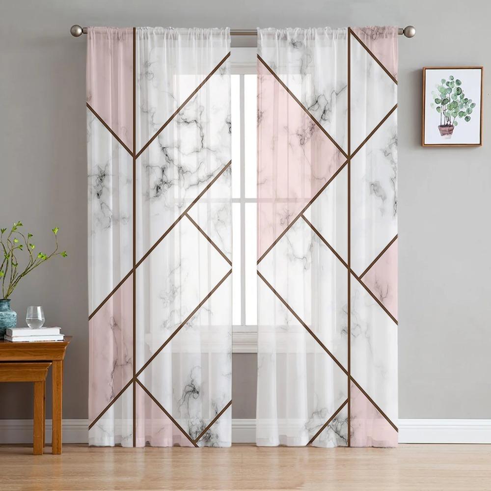 Black Cracks Texture in Sheer Drapes for Living Room Bedroom Kitchen Window Treatment Chiffon Curtain Blinds