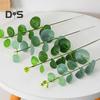 10Pcs Artificial Eucalyptus Leaves Branch with Stem Realistic Reusable Faux Green Plants Greenery Home Table Centerpiece Decoration Photo Props