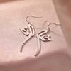 Arabic Letter Pendent Women Earrings Vintage Iranian Persian God Khoda Dangle Earring Stainless Steel Jewelry Lady Wedding Gift