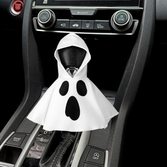 Halloween Ghost Gear Shift Hoodie Funny Car Gear Knob Cover Handbrake Sleeve Spooky Car Interior Accessory
