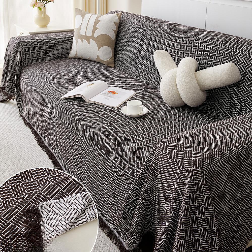 Oblique Mesh Sofa Cover Cloth Towel All-Inclusive Universal Four Seasons Universal Simple Modern Sofa Cover Anti-Cat Scratch Cushion