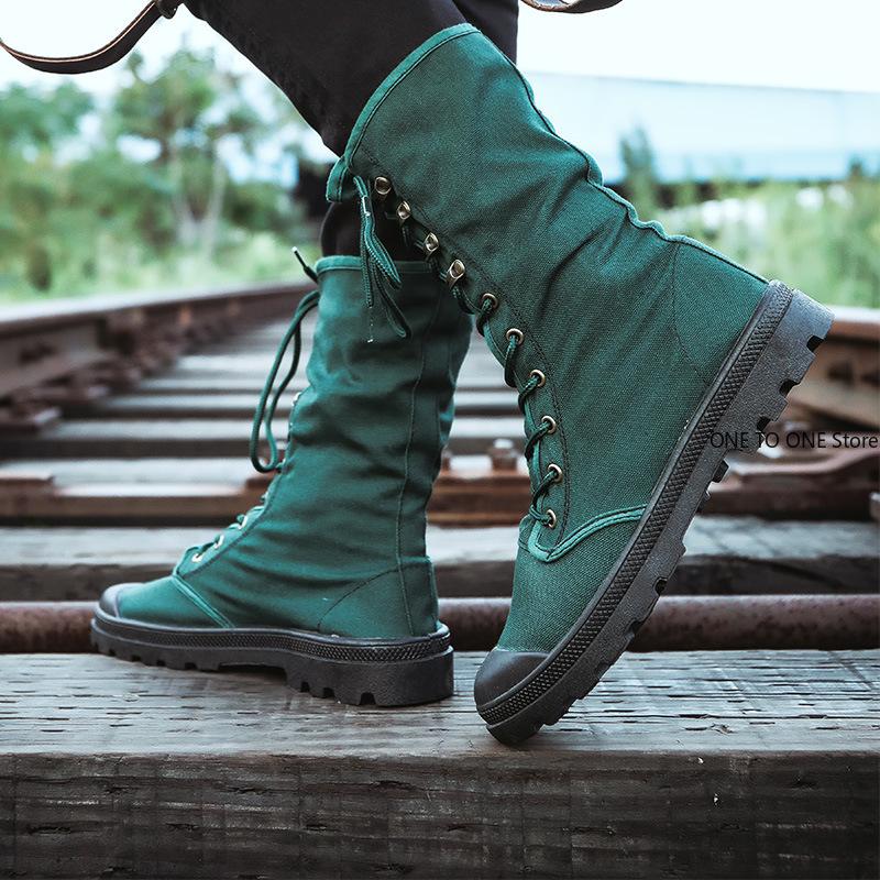 Men Boots Outdoor Fashion Canvas High Top Shoes Men's Casual Shoes Ankle Boot Black High Top Boots Zapatos De Hombre Loafers Men