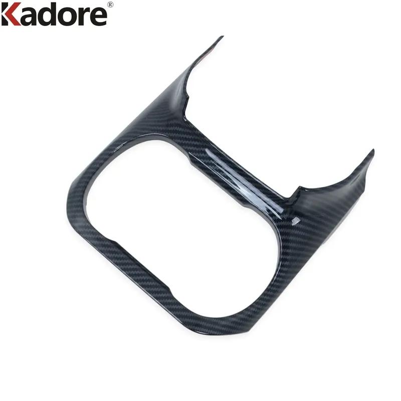 For Subaru Outback Carbon Fiber Car Front Console Water Cup Holder Frame Cover Trim Interior Accessories