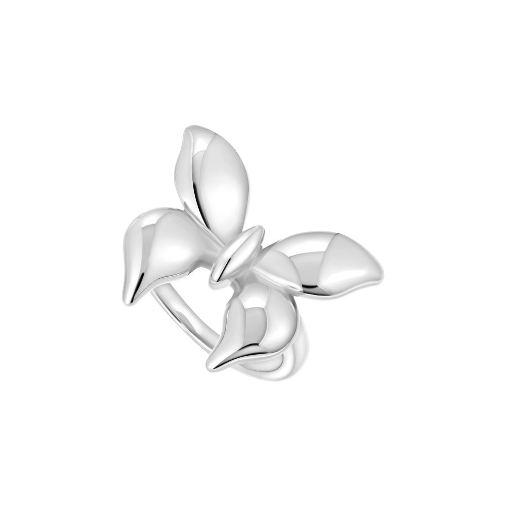 

18K Gold Color Plated Smooth Butterfly Finger Ring Statement Waterproof Geometric Butterfly Ring for Women s Party Jewelry Gift 8 срібний