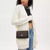 COACH Clutch 22 classic presbyopic snap multifunctional pocket canvas and leather shoulder crossbody bag small size women's brown black