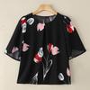 ZANZEA Women Casual Round Neck Loose Print Half Sleeve Blouse