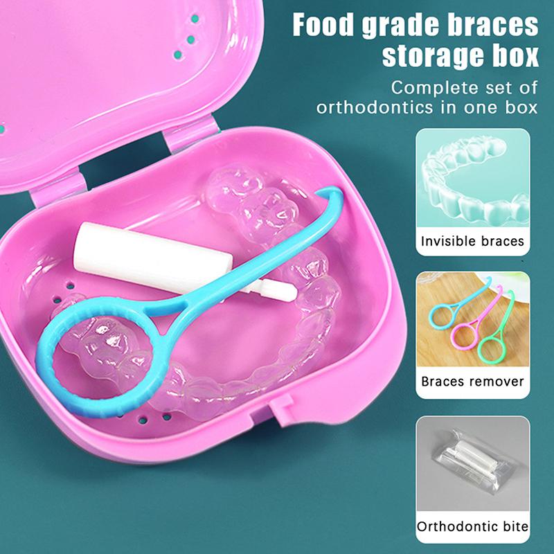 Retainer Box for Teeth Mouthguard Dental Denture Case Portable Storage for Sports Use