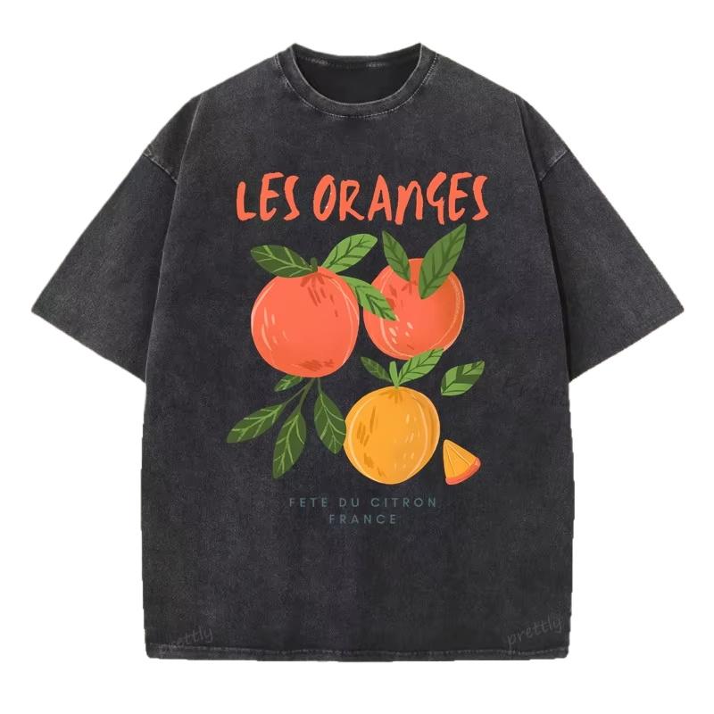 

Orange Fruit T-shirt France T Shirt Woman Cotton Short Sleeve Graphic Tee Vintage Round Neck Tshirt Streetwear Clothing 3XL