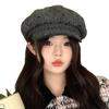 Autumn and Winter Hats Women's Big Head Circumference Shows Their Face Small Octagonal Hats Retro Versatile Berets Show Their Faces Small Painter Hats